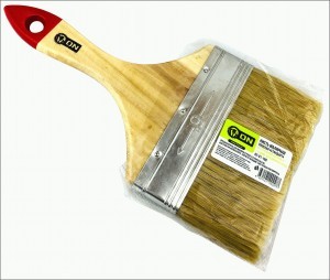 картинка Кисть малярная плоская 5см натуральная щетина 3/12 магазин Одежда+ являющийся официальным дистрибьютором в России 