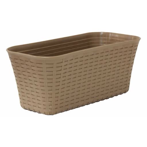 картинка Ящик балконный Ротанг с/п 40 бежевый (М пласт) магазин Одежда+ являющийся официальным дистрибьютором в России 