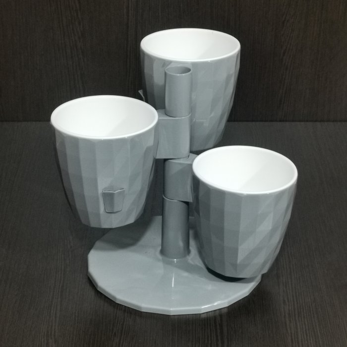 картинка Кашпо Каскад RUBY Трио Серый жемчуг 1л КШ-9738 (ВМС) магазин Одежда+ являющийся официальным дистрибьютором в России 