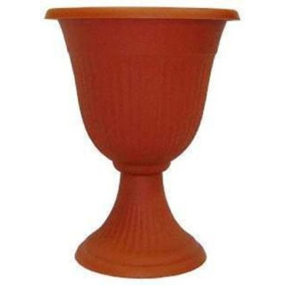 картинка Кашпо Ливия 35 терракот высокий с ножкой М3203 (М пласт) магазин Одежда+ являющийся официальным дистрибьютором в России 
