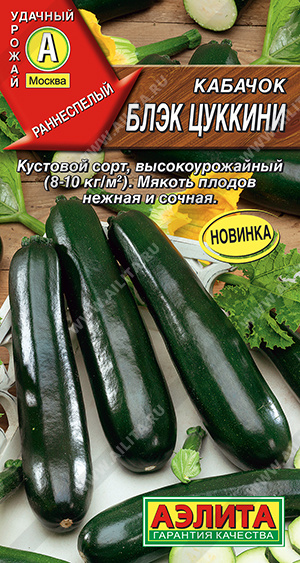 картинка Кабачок Блэк цуккини 1г ц/п (Аэлита) магазин Одежда+ являющийся официальным дистрибьютором в России 