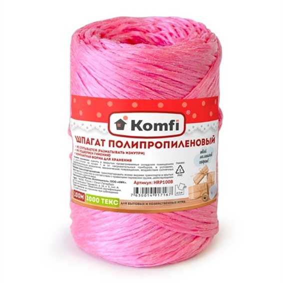 картинка Шпагат полипропилен 1,6мм 100м цилиндр красный 1000 Текс (Komfi) 5/60 магазин Одежда+ являющийся официальным дистрибьютором в России 