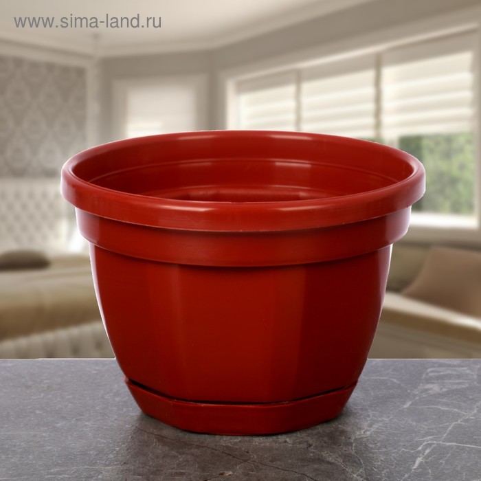 картинка Кашпо Ника 1,0л с/п 150мм терракот Инстар магазин Одежда+ являющийся официальным дистрибьютором в России 