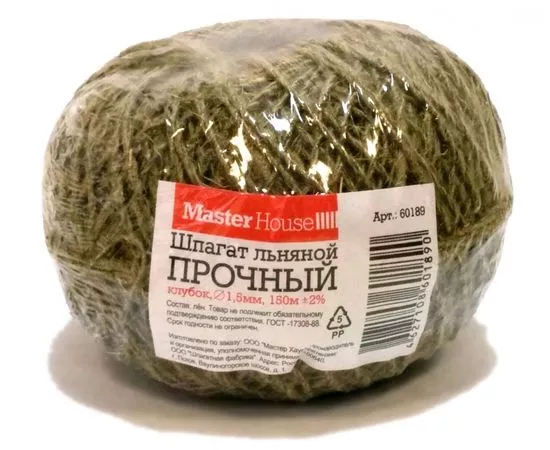 картинка Шпагат джутовый 150м "Прочный" 2мм 150г 60189 Master House магазин Одежда+ являющийся официальным дистрибьютором в России 