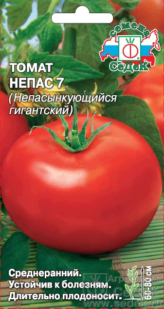 картинка Томат Непас 7 Гигантский 0,1г ц/п (Седек)  магазин Одежда+ являющийся официальным дистрибьютором в России 