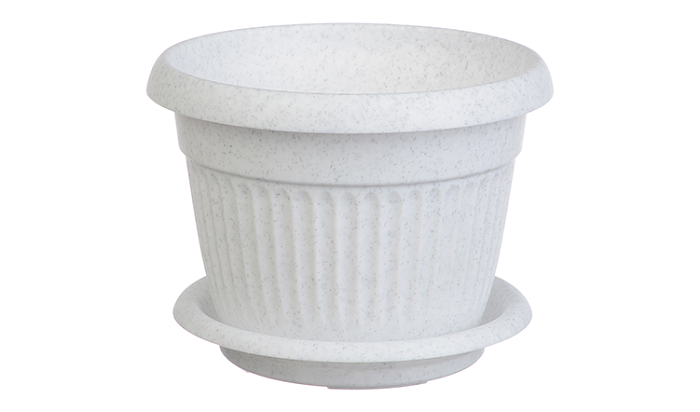 картинка Кашпо Ливия 36 мрамор 16л с/п М3026 (М пласт) магазин Одежда+ являющийся официальным дистрибьютором в России 