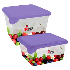 Контейнер Браво набор квадратный с декор045+075л