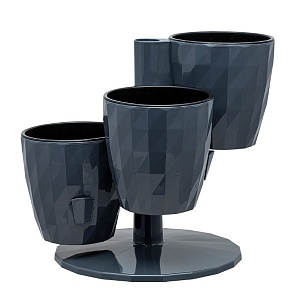 Кашпо Каскад RUBY Трио Антрацит 1л КШ-5443 (ВМС)