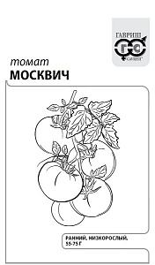 Томат Москвич 0,1г б/п (Гавриш) раннеспелый, не пасынкуется