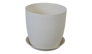 Кашпо Верона 14 с/п белый ротанг М3095 (М пласт) 