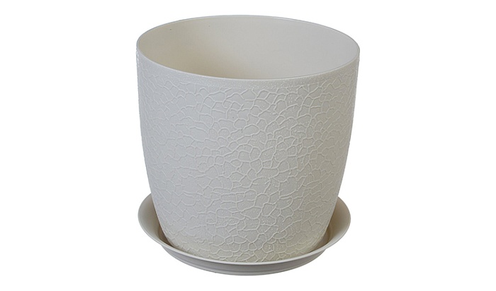 картинка Кашпо Верона 16 с/п 2,3л белый ротанг М3096 (М пласт) магазин Одежда+ являющийся официальным дистрибьютором в России 