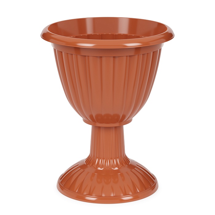 картинка Кашпо Жасмин 18л коричневый высокая ножка БШ1329 (Альтернатива)  магазин Одежда+ являющийся официальным дистрибьютором в России 