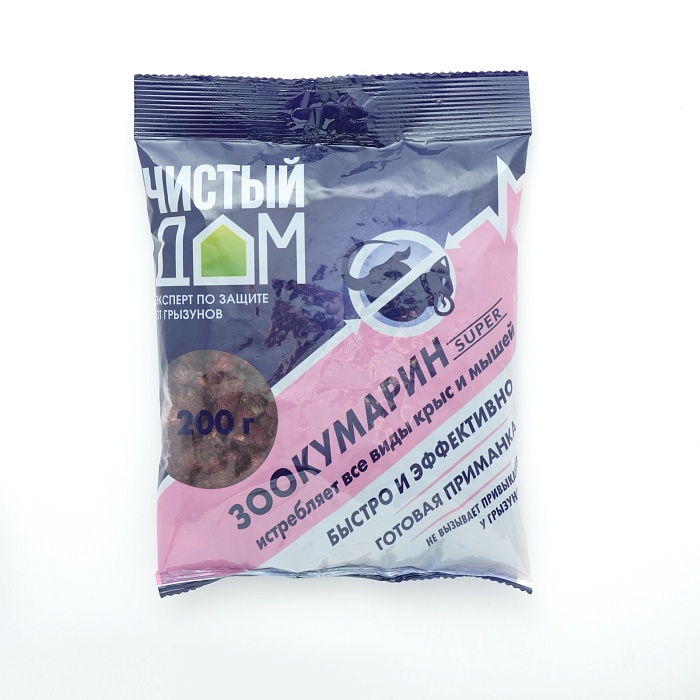 картинка Чистый Дом гранулы Зоокумарин Супер 200г (ТехЭкс) 10/50 магазин Одежда+ являющийся официальным дистрибьютором в России 