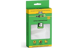 Сетка москитная с крепежом для оконных проемов белая 1,5*1,5 в коробочке (Nadzor)