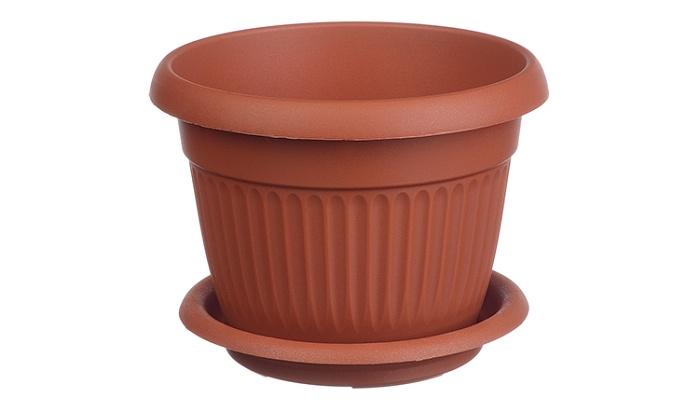 картинка Кашпо Ливия 36 терракот 16л с/п М3026 (М пласт) магазин Одежда+ являющийся официальным дистрибьютором в России 
