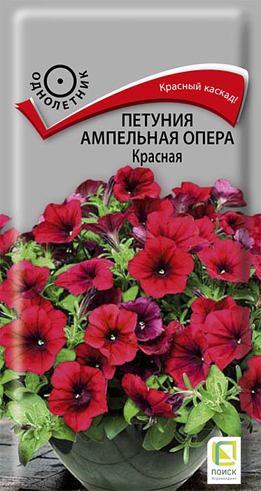 картинка Петуния Опера красная ампельная 5шт ц/п (Поиск)  магазин Одежда+ являющийся официальным дистрибьютором в России 