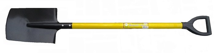 Лопата совковая с желтым метал.черенком и V-ручкой (УЛ) 030226 (Иагро)