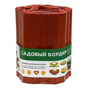 Бордюрная лента Волна 20см*9м кирпичный (СудРТП)