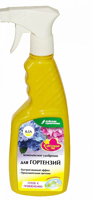картинка ЖКУ Чудо Спрей для гортензий 0,5л (БХЗ) 6/12 магазин Одежда+ являющийся официальным дистрибьютором в России 
