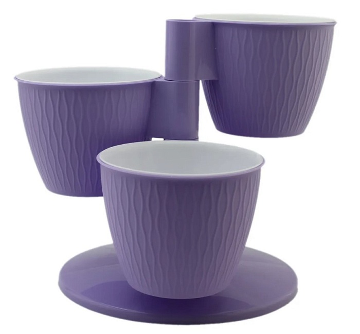 картинка Кашпо Каскад Пирамида Лаванда (Ливингрин) магазин Одежда+ являющийся официальным дистрибьютором в России 