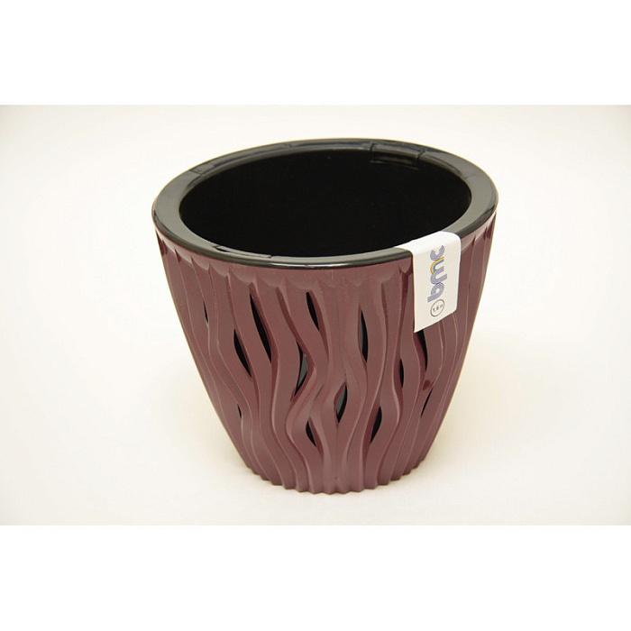 картинка Кашпо Вдохновение 1,6л Бордо (черная вставка) КШ-4072 магазин Одежда+ являющийся официальным дистрибьютором в России 