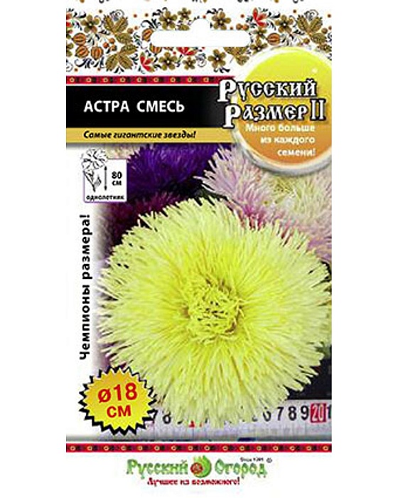 картинка Астра Русский размер II Смесь 0,2г ц/п (НК)  магазин Одежда+ являющийся официальным дистрибьютором в России 