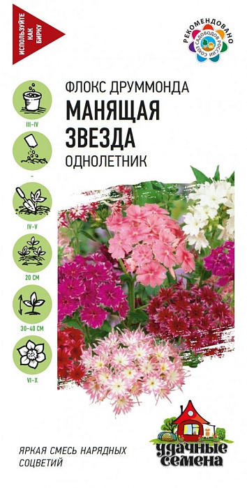 картинка Флокс Манящая звезда 0,1г ц/п (Гавриш) Уд.с. магазин Одежда+ являющийся официальным дистрибьютором в России 
