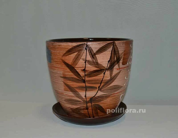 картинка Горшок керамич Бамбук 2,5л (Беларусь) магазин Одежда+ являющийся официальным дистрибьютором в России 