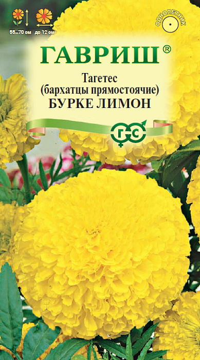 картинка Бархатцы Бурке Лимон 0,3г ц/п (Гавриш)  магазин Одежда+ являющийся официальным дистрибьютором в России 