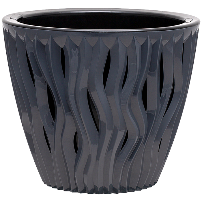 картинка Кашпо Вдохновение 3л Антрацит (ВМС) магазин Одежда+ являющийся официальным дистрибьютором в России 