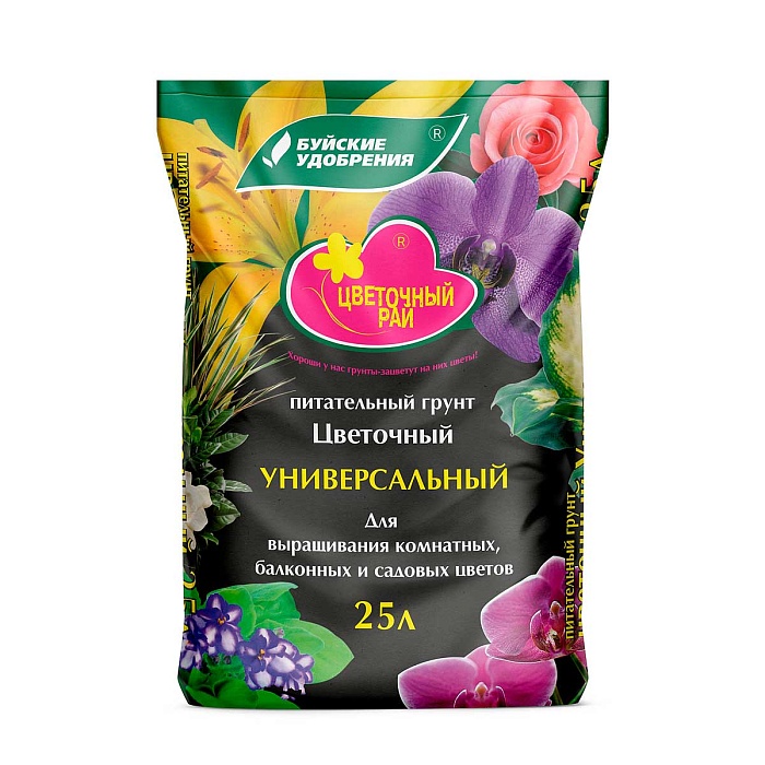 картинка Грунт Цветочный рай Универсальный для цветов 25л (БХЗ) 2/60 магазин Одежда+ являющийся официальным дистрибьютором в России 