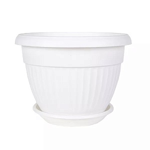 Кашпо Флора 20 с/п 2,6л белый (Техпласт)