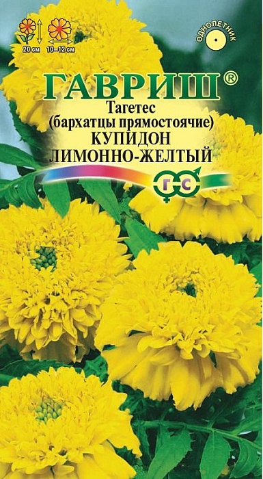 картинка Бархатцы Купидон лимонно-желтый 0,05г ц/п (Гавриш) магазин Одежда+ являющийся официальным дистрибьютором в России 