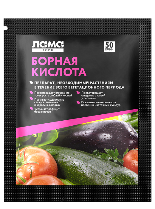 картинка Борная кислота 50г (ЛамаТ) 10/60 магазин Одежда+ являющийся официальным дистрибьютором в России 