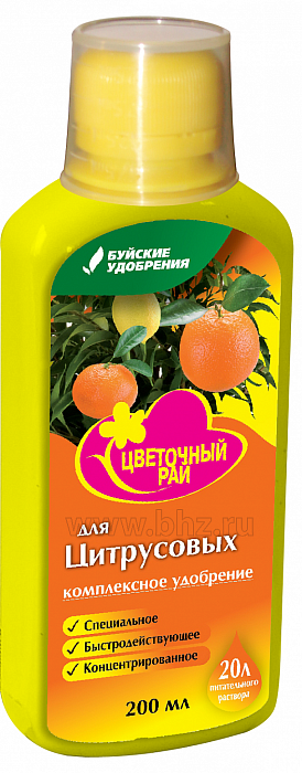 картинка Цветочный рай Для Цитрусовых 200мл (БХЗ) 6/12 магазин Одежда+ являющийся официальным дистрибьютором в России 