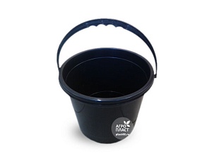 Ведро 12л Волга черное с мерной шкалой Б00169 (АгроП)