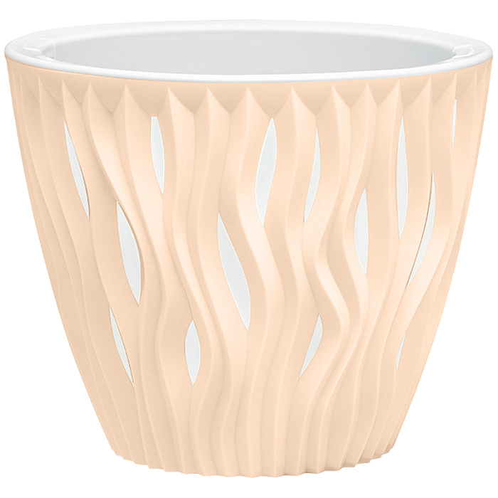 картинка Кашпо Вдохновение 1,6л Кремовый  магазин Одежда+ являющийся официальным дистрибьютором в России 