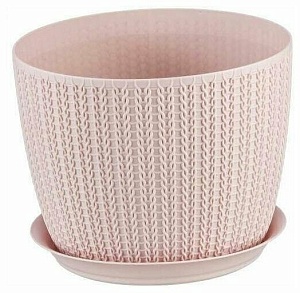 Кашпо Вязание 21 с/п 4,5л чайная роза (М Пласт)