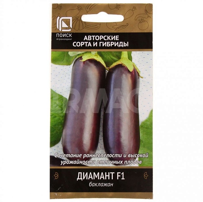 картинка Баклажан Диамант F1 12шт ц/п (Поиск) ранн.длинн.200г магазин Одежда+ являющийся официальным дистрибьютором в России 