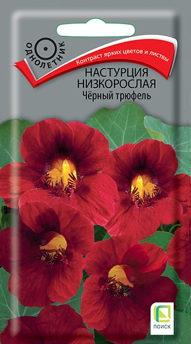 картинка Настурция Черный трюфель 1г ц/п (Поиск) 40см магазин Одежда+ являющийся официальным дистрибьютором в России 