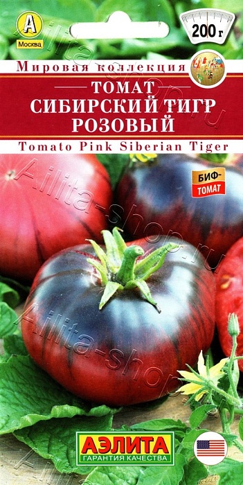 картинка Томат Сибирский тигр розовый 0,2г ц/п (Аэлита) магазин Одежда+ являющийся официальным дистрибьютором в России 