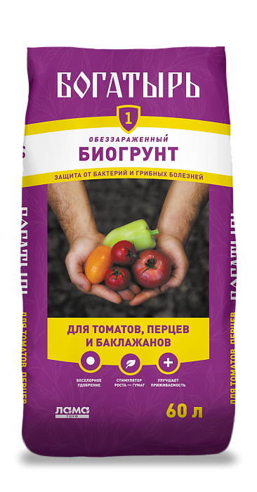 картинка Грунт Богатырь томат,перец,баклажан 60л (ЛамаТ) 2/45 магазин Одежда+ являющийся официальным дистрибьютором в России 