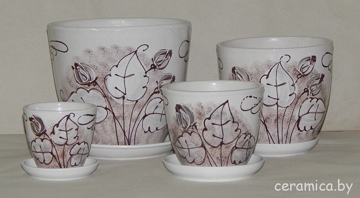 картинка Горшок керамич Пролеска коричневая 2,5л (Беларусь) магазин Одежда+ являющийся официальным дистрибьютором в России 