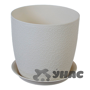 Кашпо Верона 16 с/п 2,3л белый ротанг М3096 (М пласт)