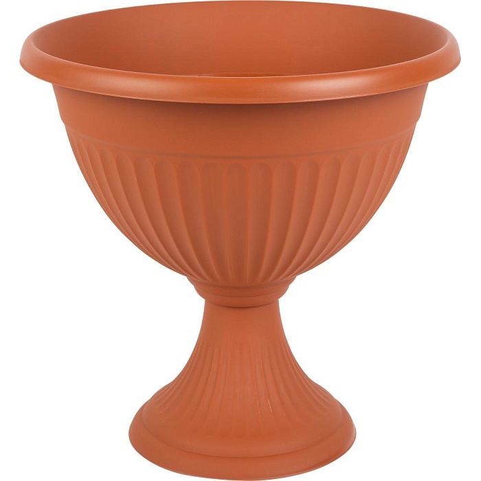 картинка Кашпо Ливия 31 коричневый низкий с ножкой М3206 (М пласт) магазин Одежда+ являющийся официальным дистрибьютором в России 