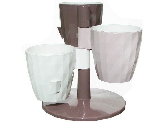 картинка Кашпо Каскад RUBY Трио Белый/Мокко/Беж-Роз 1л КШ-5080 (ВМС) магазин Одежда+ являющийся официальным дистрибьютором в России 