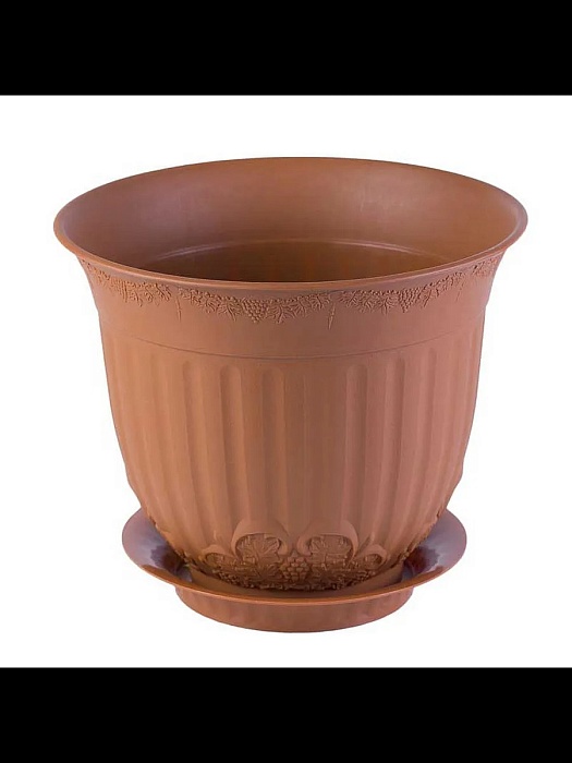 картинка Кашпо Европа 31л с/п терракот (М пласт) магазин Одежда+ являющийся официальным дистрибьютором в России 
