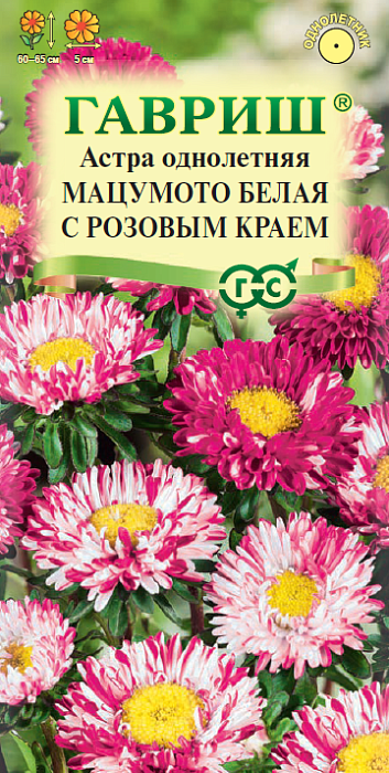 картинка Астра Мацумото белая с роз. краем 0,3г ц/п (Гавриш) магазин Одежда+ являющийся официальным дистрибьютором в России 