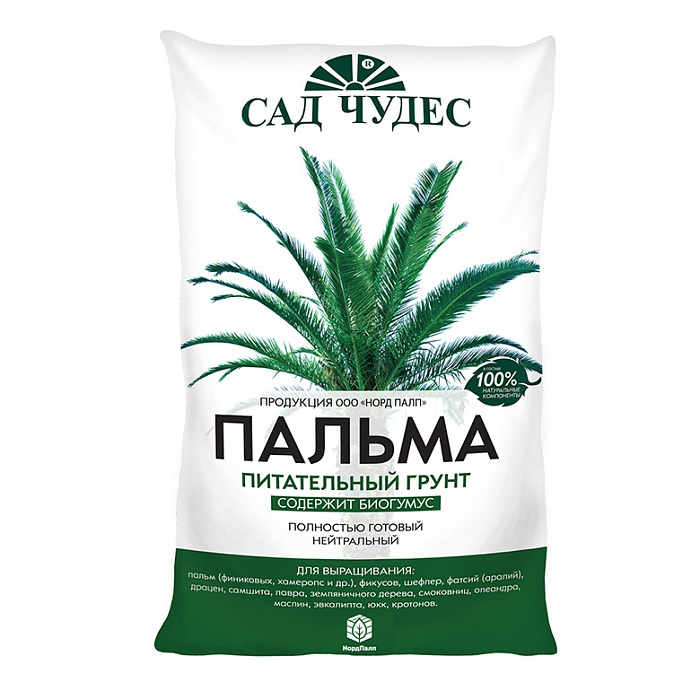 картинка Грунт САД ЧУДЕС Пальма 5л (НордПалп) 5/385 магазин Одежда+ являющийся официальным дистрибьютором в России 