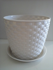 Кашпо Ротанг 15,5 белый М3081 (М пласт) 